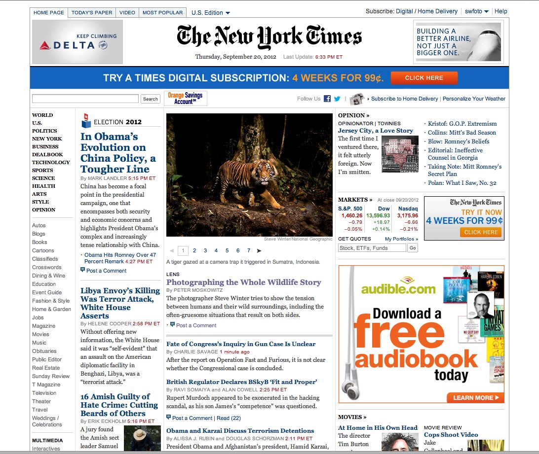 NY Times homepage Tigers copy